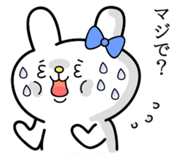 Cute and funny faces rabbit sticker sticker #1501441
