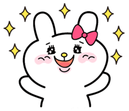 Cute and funny faces rabbit sticker sticker #1501448