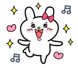 Cute and funny faces rabbit sticker sticker #1501464
