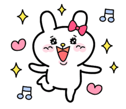 Cute and funny faces rabbit sticker sticker #1501464