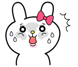Cute and funny faces rabbit sticker sticker #1501474