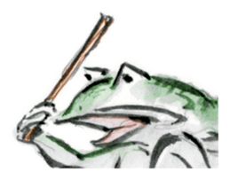 Japanese frog caricature sticker #1502041