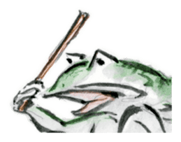 Japanese frog caricature sticker #1502041