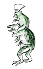 Japanese frog caricature sticker #1502042