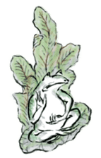 Japanese frog caricature sticker #1502045