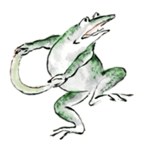 Japanese frog caricature sticker #1502046
