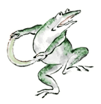 Japanese frog caricature sticker #1502046