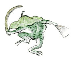 Japanese frog caricature sticker #1502047