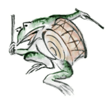 Japanese frog caricature sticker #1502050