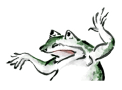 Japanese frog caricature sticker #1502053