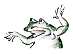 Japanese frog caricature sticker #1502053