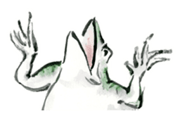 Japanese frog caricature sticker #1502054