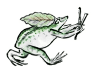 Japanese frog caricature sticker #1502058