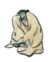 Japanese frog caricature sticker #1502059