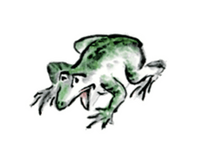 Japanese frog caricature sticker #1502062
