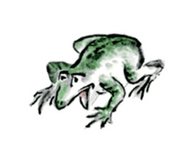 Japanese frog caricature sticker #1502062