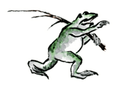 Japanese frog caricature sticker #1502063