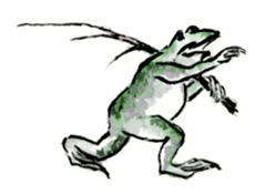 Japanese frog caricature sticker #1502063