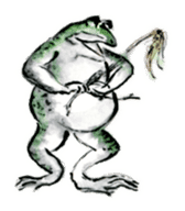 Japanese frog caricature sticker #1502065