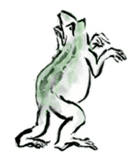 Japanese frog caricature sticker #1502069