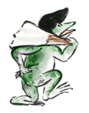 Japanese frog caricature sticker #1502079