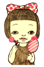 Girl with a dotted ribbon sticker #1504247