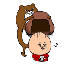 Woman and bear -Are you my friend?- sticker #1505925