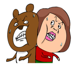 Woman and bear -Are you my friend?- sticker #1505927