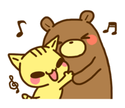 cat and bear sticker #1510005