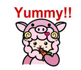 Costume Shy sheep sticker #1511300