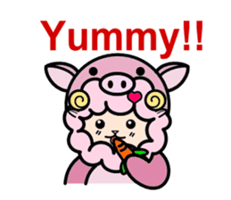 Costume Shy sheep sticker #1511300