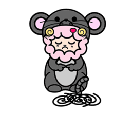 Costume Shy sheep sticker #1511310