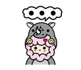 Costume Shy sheep sticker #1511321