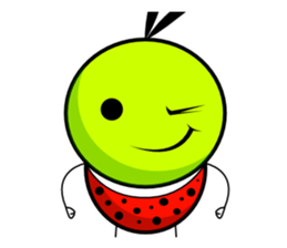 Bug green ball #English sticker #1515131