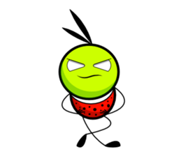 Bug green ball #English sticker #1515141