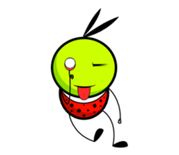 Bug green ball #English sticker #1515142