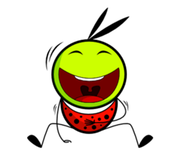 Bug green ball #English sticker #1515144