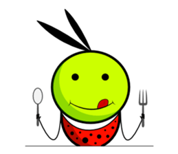 Bug green ball #English sticker #1515146