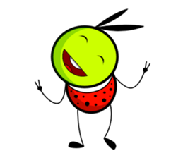 Bug green ball #English sticker #1515156