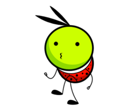 Bug green ball #English sticker #1515158