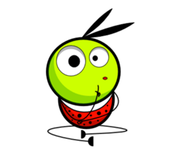 Bug green ball #English sticker #1515159