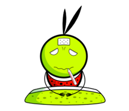 Bug green ball #English sticker #1515160