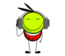 Bug green ball #English sticker #1515165