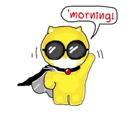 "Ding Thong" Cat in coat sticker #1515688