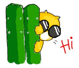 "Ding Thong" Cat in coat sticker #1515689