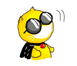 "Ding Thong" Cat in coat sticker #1515693