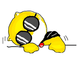 "Ding Thong" Cat in coat sticker #1515694