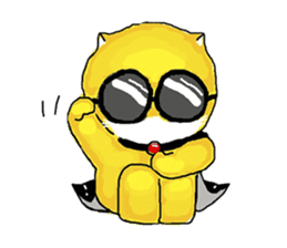 "Ding Thong" Cat in coat sticker #1515695