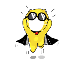 "Ding Thong" Cat in coat sticker #1515697