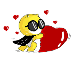 "Ding Thong" Cat in coat sticker #1515700